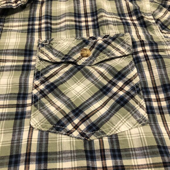 Duluth Shirt Mens 3XL Green Short Sleeve Plaid Button Up Pockets Western Yolk - Picture 4 of 7
